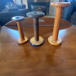 Vintage Wooden Spools (3) Sold as a Set